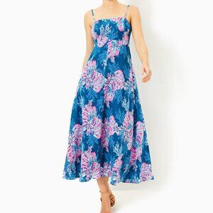 NWT Lilly Pulitzer Jorgian Linen Midi Dress size 4